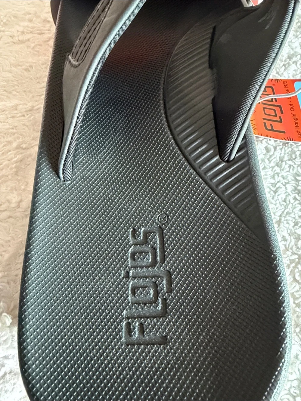 Flojos Black Men's Memory Foam Flip Flops